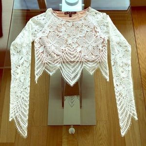 For Love and Lemons Small White Guava Crop Top